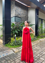 Load image into Gallery viewer, Can I call you rose red halter maxi dress
