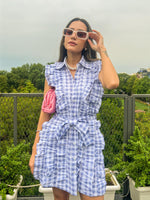 Load image into Gallery viewer, Ruffled Gingham Sleeveless Dress
