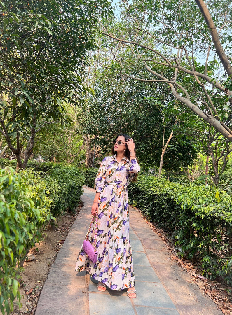 Custom print floral maxi